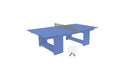 Ledge Lounger Table Tennis — Sky Blue Base-Gray Net-White Paddles-Gray Accent