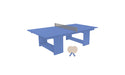 Ledge Lounger Table Tennis — Sky Blue Base-Gray Net-Cloud Paddles-Gray Accent