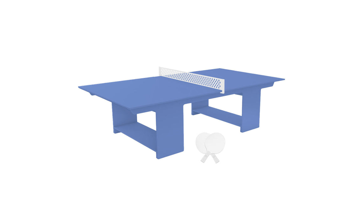 Ledge Lounger Table Tennis — Sky Blue Base-White Net-White Paddles-White Accent