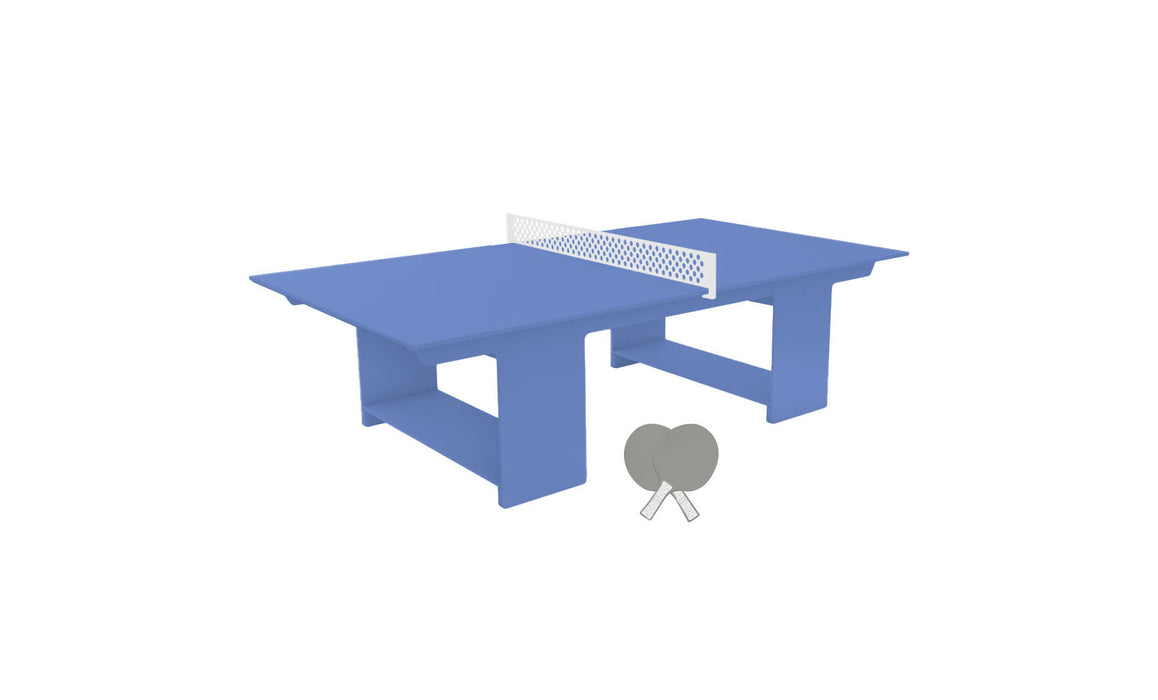 Ledge Lounger Table Tennis — Sky Blue Base-White Net-Gray Paddles-White Accent