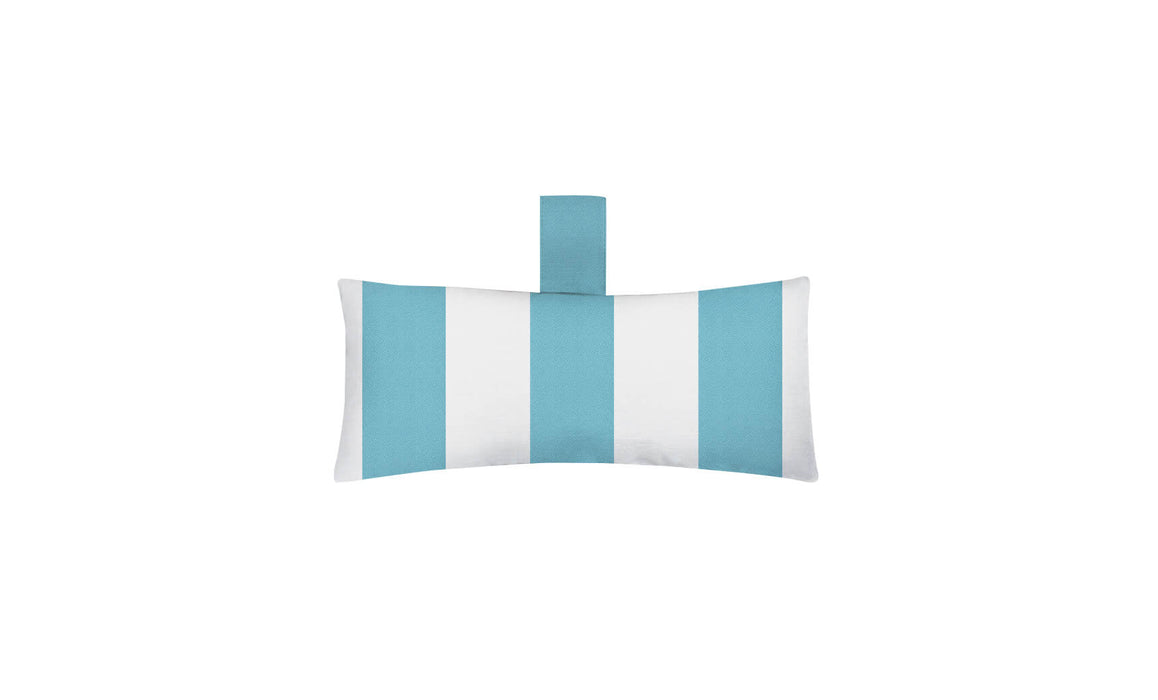 Ledge Lounger Autograph Chaise Headrest Pillow — Standard-TQSA Turquoise Stripe