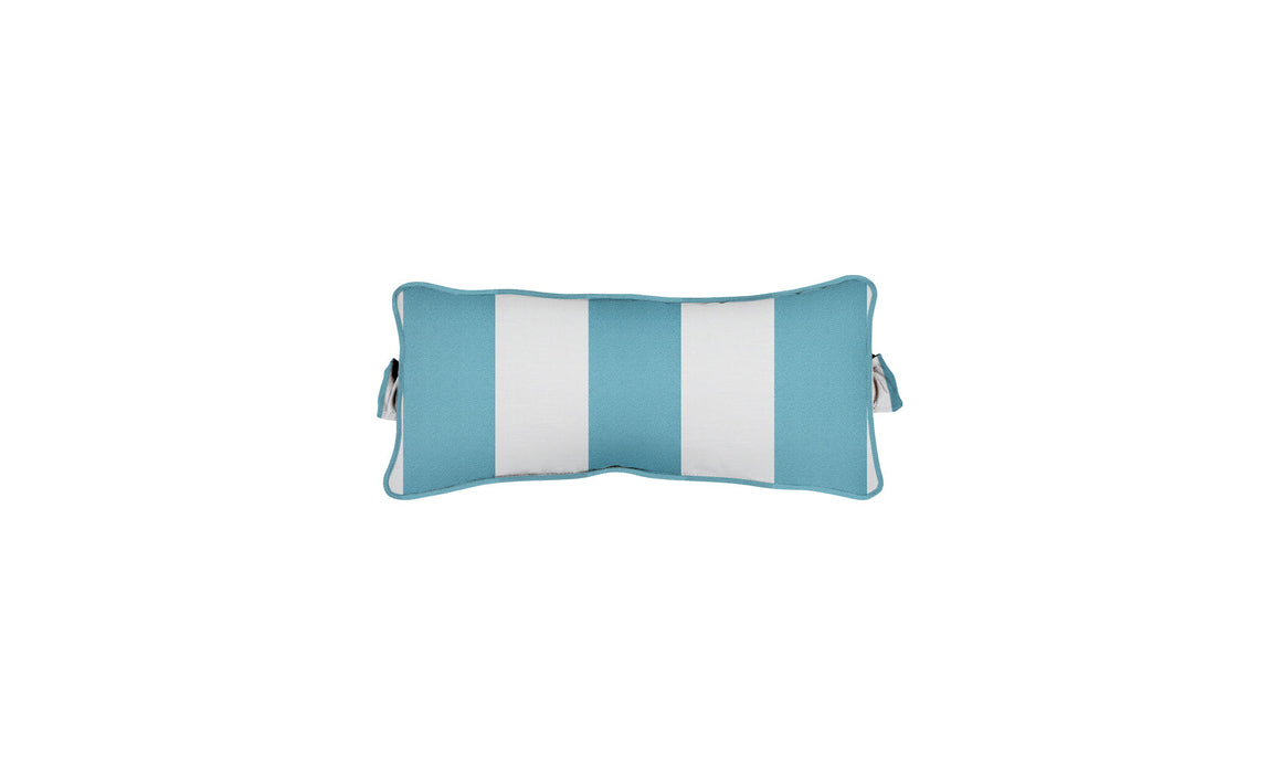 Ledge Lounger Signature Chaise Headrest Pillow — STD-TQSA Turquoise Stripe