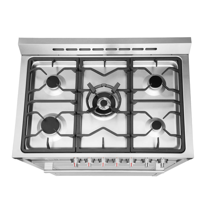 Cosmo 36-Inch 3.8 Cu. Ft. Single Oven Gas Range with 5 Burner Cooktop in Stainless Steel (COS-965AGC) Cosmo