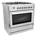 Cosmo 36-Inch 3.8 Cu. Ft. Single Oven Gas Range with 5 Burner Cooktop in Stainless Steel (COS-965AGC) Cosmo