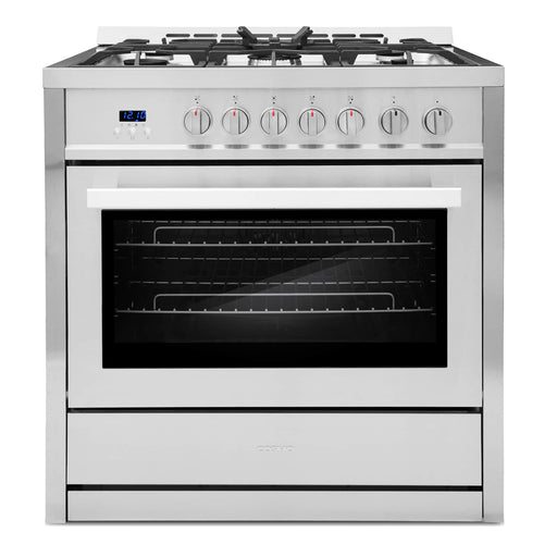 Cosmo 36-Inch 3.8 Cu. Ft. Single Oven Gas Range with 5 Burner Cooktop in Stainless Steel (COS-965AGC) Cosmo