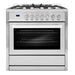 Cosmo 36-Inch 3.8 Cu. Ft. Single Oven Gas Range with 5 Burner Cooktop in Stainless Steel (COS-965AGC) Cosmo
