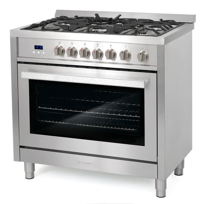 Cosmo 36-Inch 3.8 Cu. Ft. Single Oven Gas Range with 5 Burner Cooktop in Stainless Steel (COS-965AGFC) Cosmo