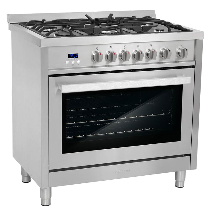 Cosmo 36-Inch 3.8 Cu. Ft. Single Oven Gas Range with 5 Burner Cooktop in Stainless Steel (COS-965AGFC) Cosmo