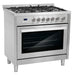 Cosmo 36-Inch 3.8 Cu. Ft. Single Oven Gas Range with 5 Burner Cooktop in Stainless Steel (COS-965AGFC) Cosmo