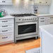 Cosmo 36-Inch 3.8 Cu. Ft. Single Oven Gas Range with 5 Burner Cooktop in Stainless Steel (COS-965AGFC) Cosmo