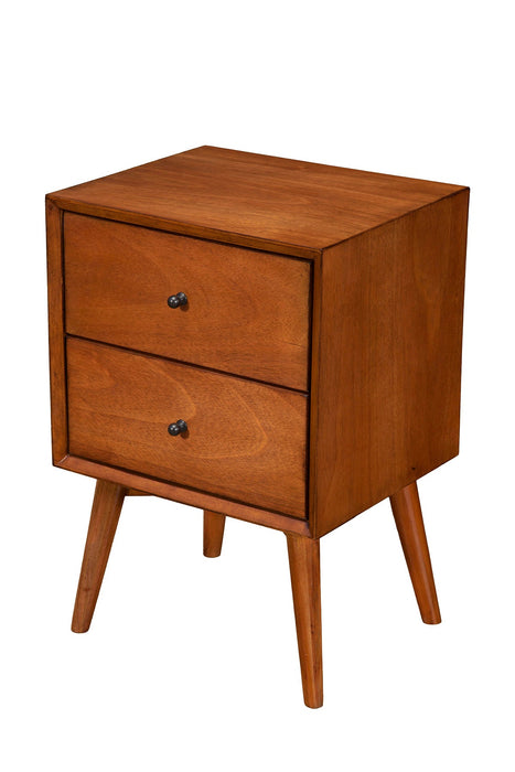 Alpine Furniture Flynn Nightstand, Chestnut