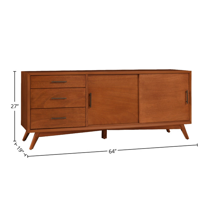 Alpine Furniture Flynn Large TV Console, Chestnut