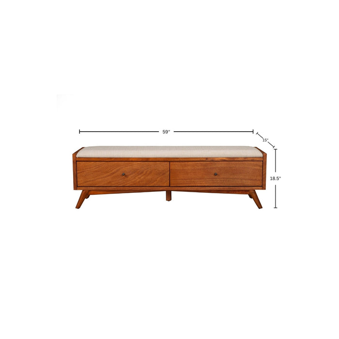 Alpine Furniture Flynn Bench, Chestnut