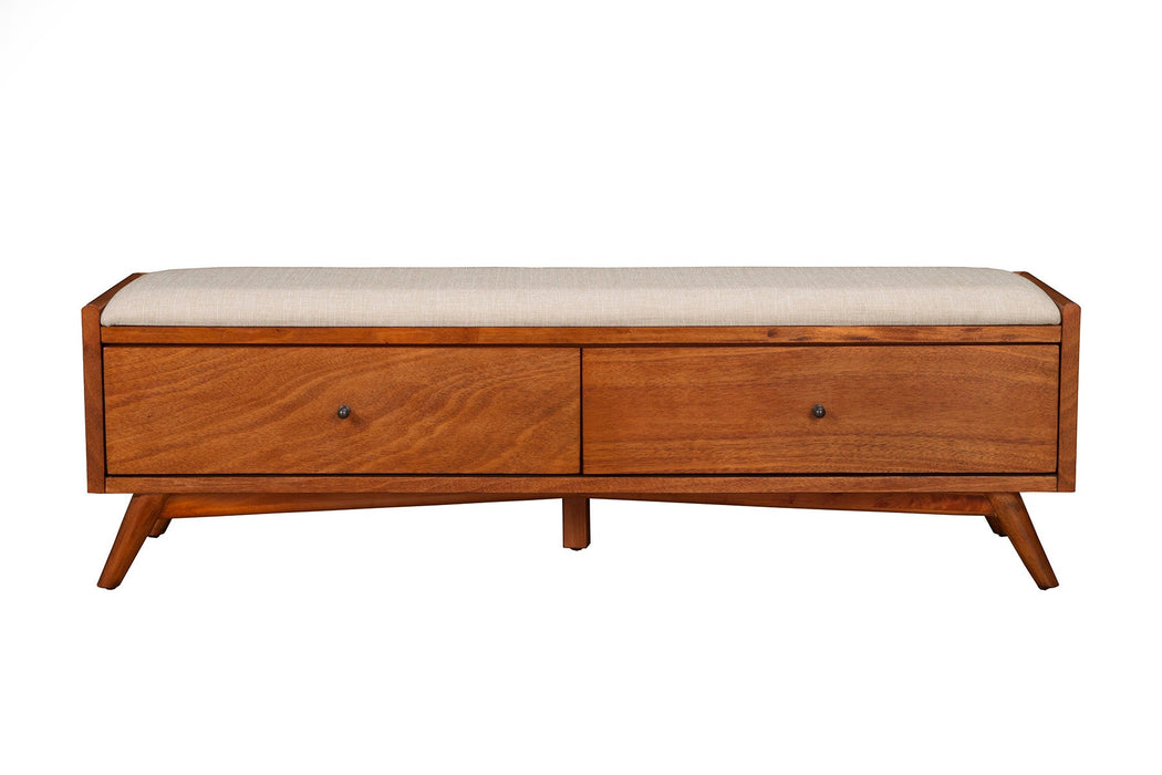 Alpine Furniture Flynn Bench, Chestnut