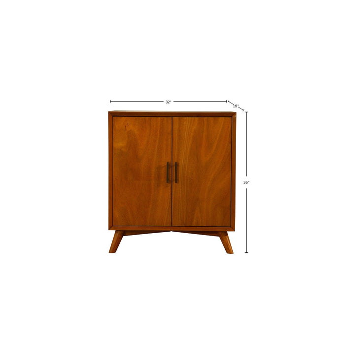 Alpine Furniture Flynn Small Bar Cabinet, Chestnut