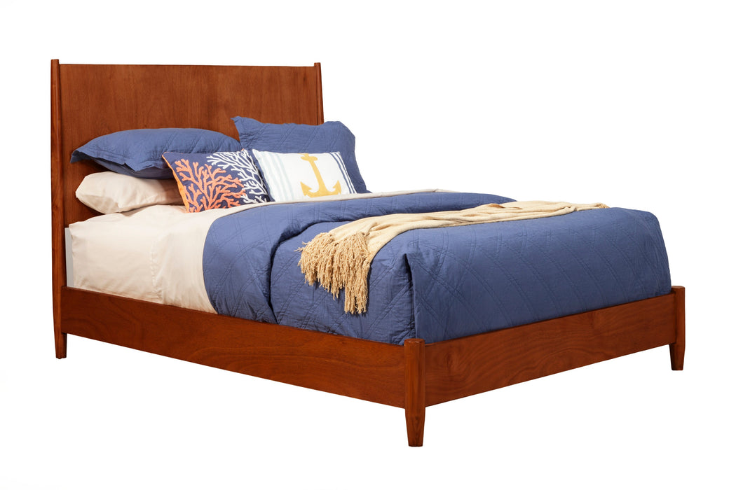 Alpine Furniture Flynn Panel Bed, Chestnut