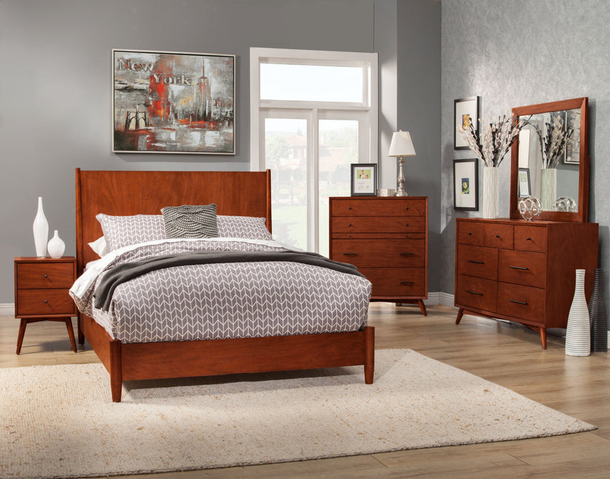 Alpine Furniture Flynn Panel Bed, Chestnut