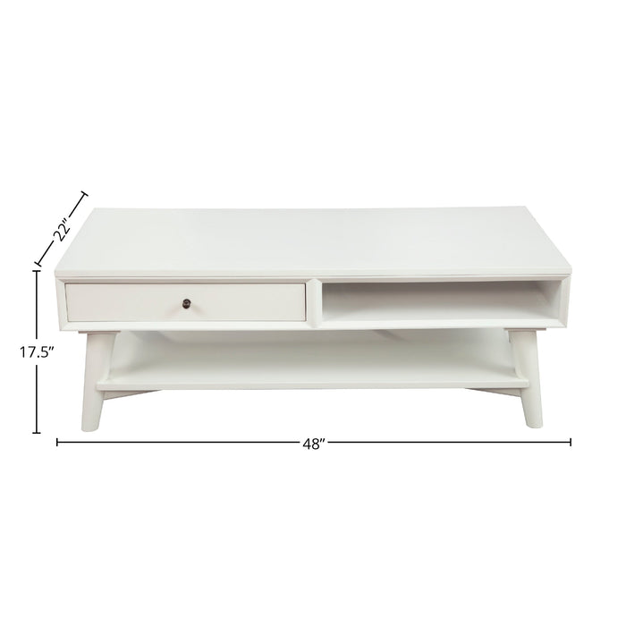 Alpine Furniture Flynn Coffee Table, White