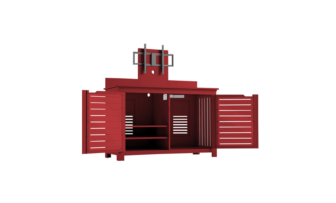Ledge Lounger Mainstay Bar Credenza — Red