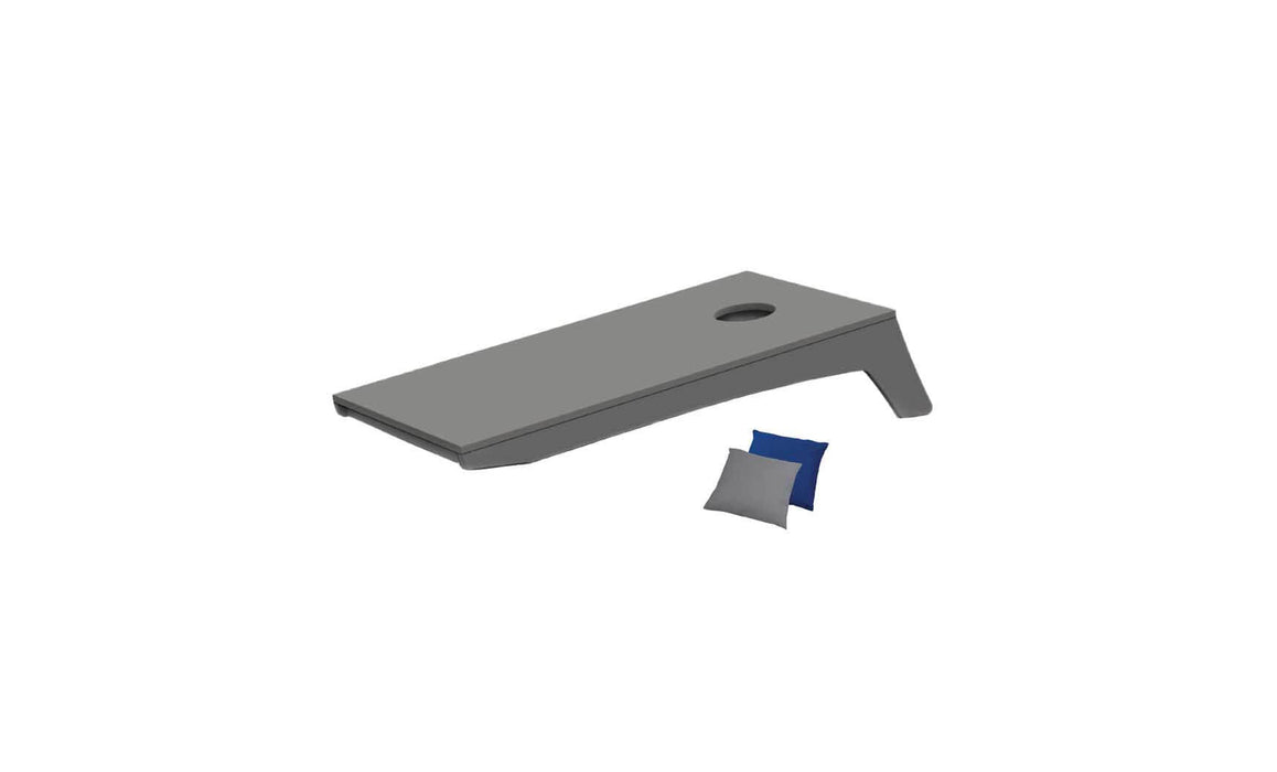 Ledge Lounger Cornhole — e-Gray Board-White Bag Set 1-White Bag Set 2
