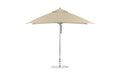 Ledge Lounger Essential Umbrella 8.5'x11' REC Pulley — Silver Pole-Classic Ball Finial-R126 Linen Fabric