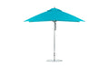 Ledge Lounger Essential Umbrella 8.5'x11' REC Pulley — Silver Pole-Classic Ball Finial-R171 Turquoise Fabric