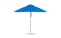 Ledge Lounger Essential Umbrella 8.5'x11' REC Pulley — Silver Pole-Classic Ball Finial-R172 Pacific Blue Fabric