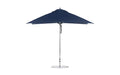 Ledge Lounger Essential Umbrella 8.5'x11' REC Pulley — Silver Pole-Classic Ball Finial-R175 Captain Navy Fabric
