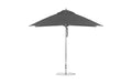 Ledge Lounger Essential Umbrella 8.5'x11' REC Pulley — Silver Pole-Classic Ball Finial-R164 Charcoal Grey Fabric