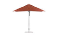 Ledge Lounger Essential Umbrella 8.5'x11' REC Pulley — Silver Pole-Classic Ball Finial-R104 Terracotta Fabric