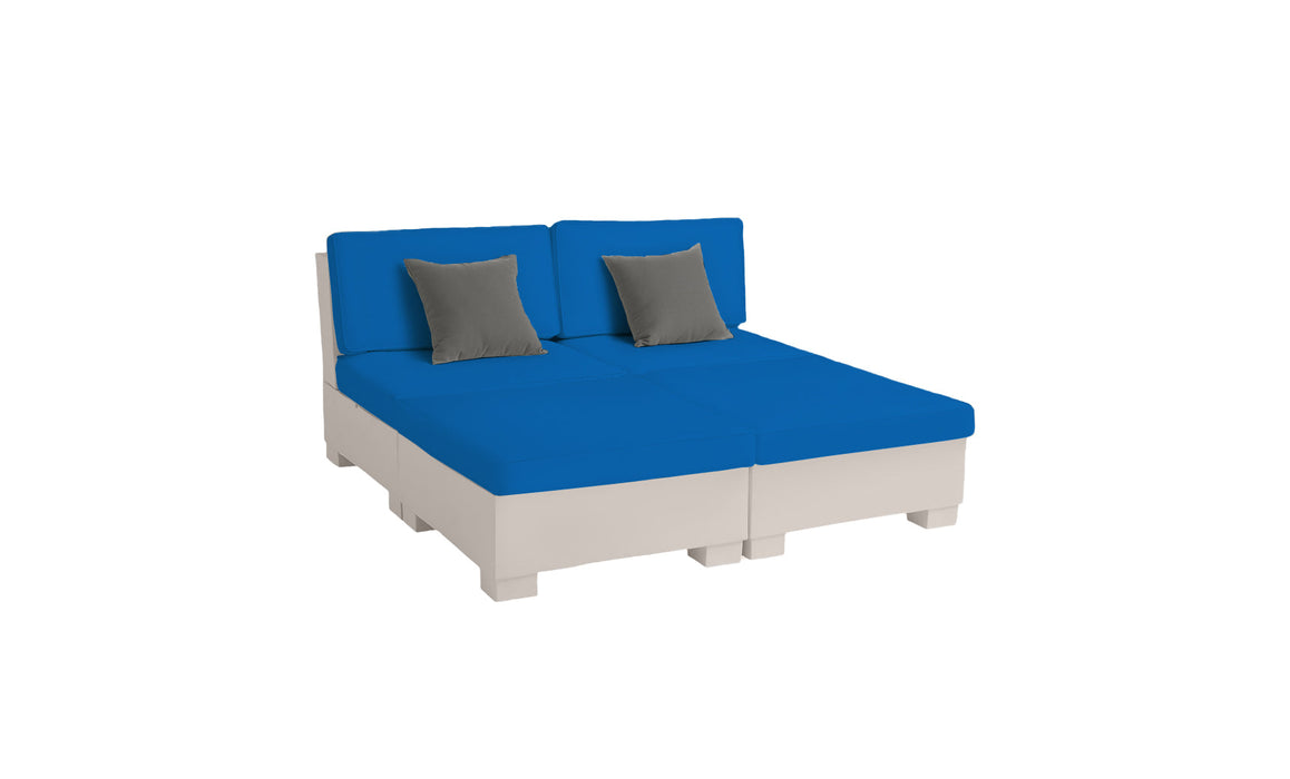 Ledge Lounger SG 4 Piece Sunchair — Cloud Base-4601 Pacific Blue Fabric