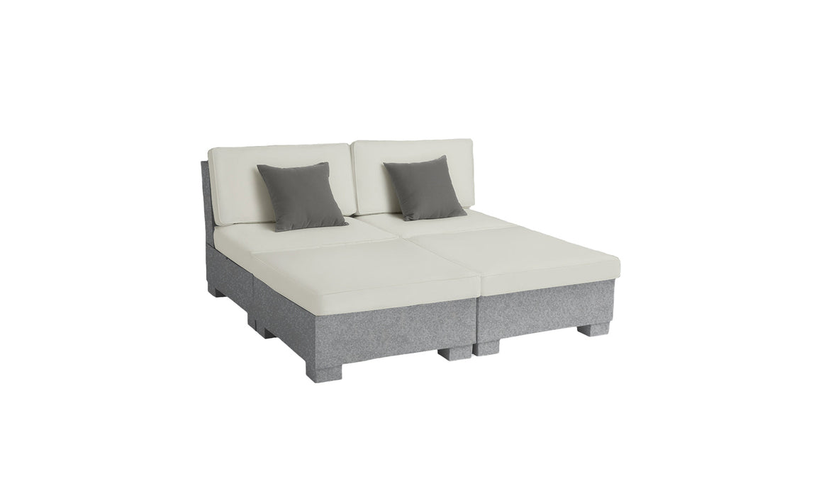 Ledge Lounger SG 4 Piece Sunchair — Granite Gray Base-4651 Silver Fabric