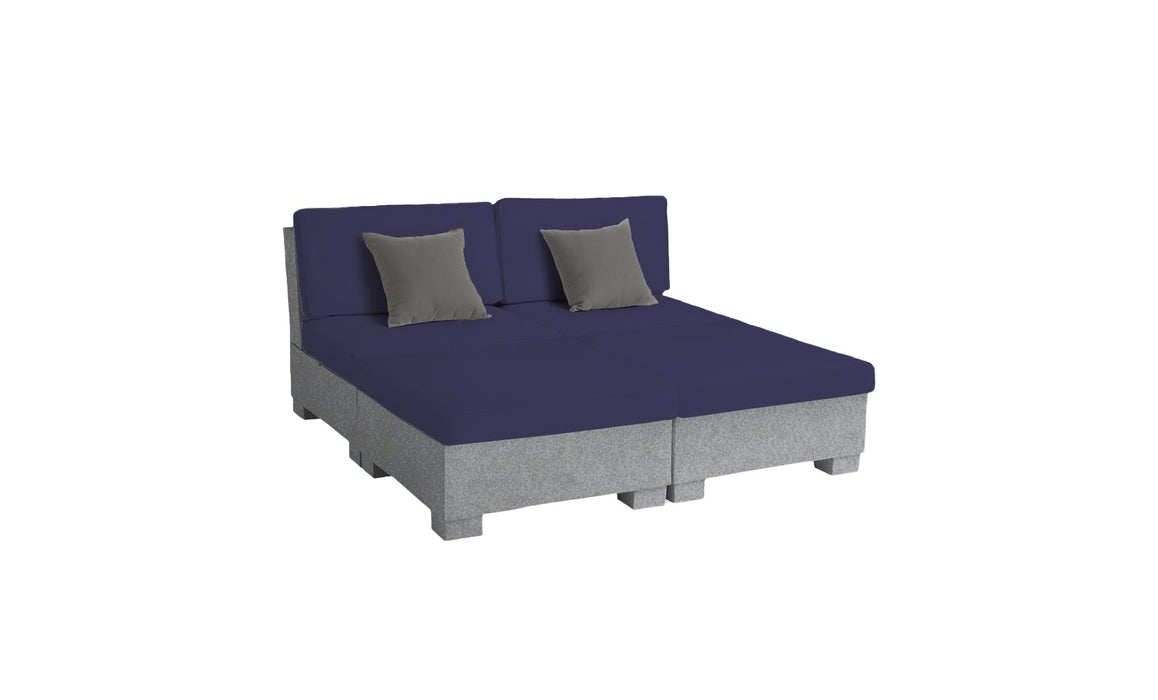 Ledge Lounger SG 4 Piece Sunchair — Granite Gray Base-4646 Captain Navy Fabric