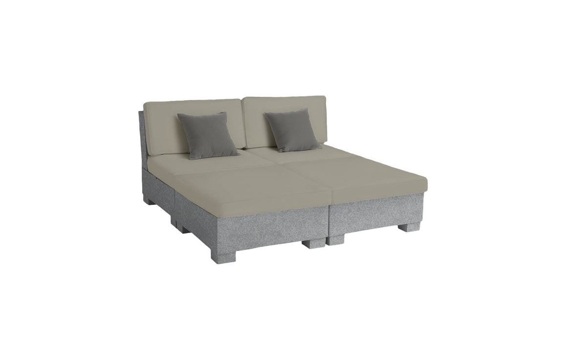 Ledge Lounger SG 4 Piece Sunchair — Granite Gray Base-4630 Cadet Grey Fabric