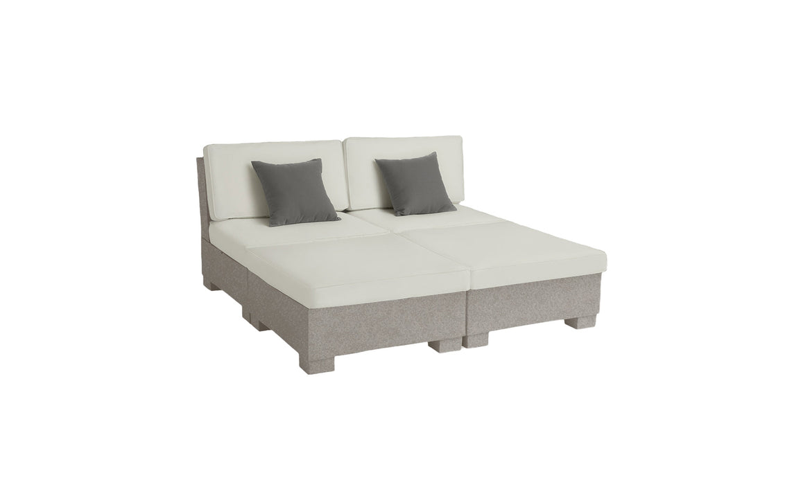 Ledge Lounger SG 4 Piece Sunchair — Sandstone Base-4651 Silver Fabric