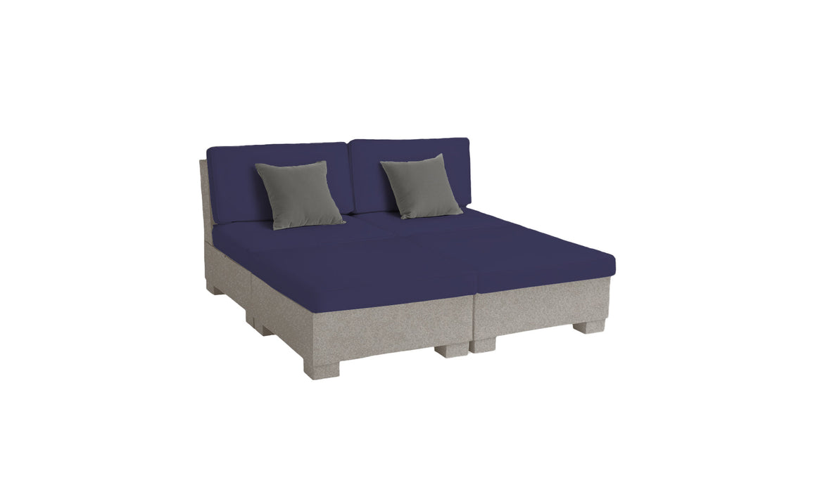 Ledge Lounger SG 4 Piece Sunchair — Sandstone Base-4646 Captain Navy Fabric