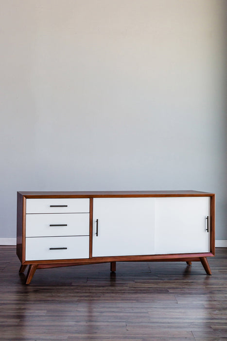 Alpine Furniture Flynn Large TV Console, Chestnut/White