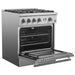 Forno Marco 30-inch Gas Range with 4 Burners and 4.32 Cu.ft. Convection Oven in Stainless Steel (FFSGS6277-30) FORNO
