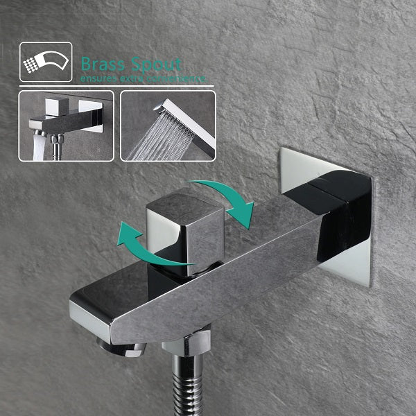 Cascada Showers 9"x22” Music LED shower set with Single Valve & LCD Display - Product Image 15