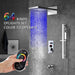 Cascada Showers 9"x22” Music LED shower set with Single Valve & LCD Display - Alternate View