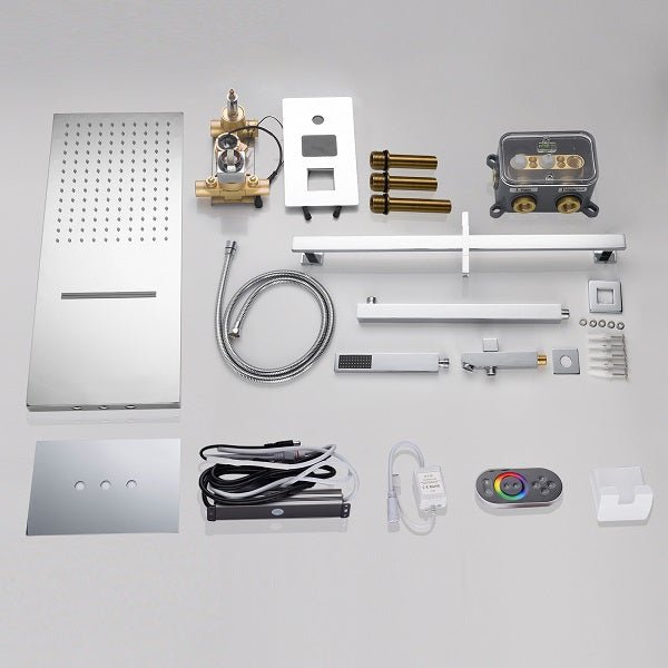 Cascada Showers 9"x22” Music LED shower set with Single Valve & LCD Display - Product Image 6