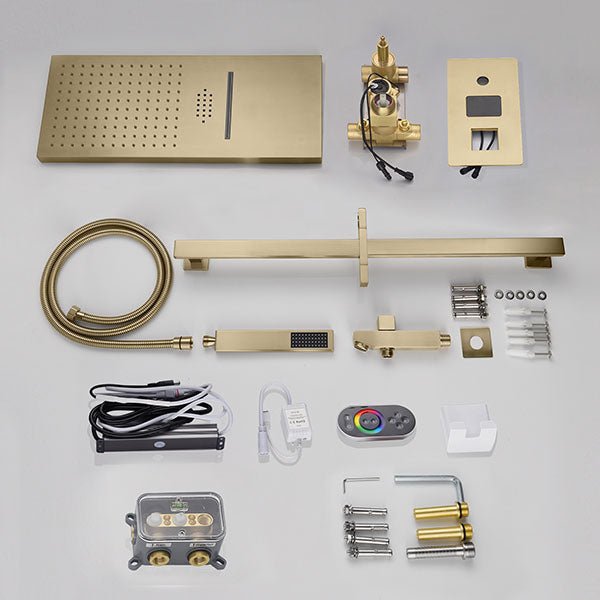 Cascada Showers 9"x22” Music LED shower set with Valve & LCD Display - Detail View 3
