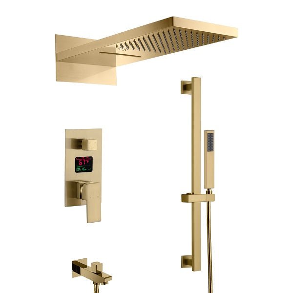 Cascada Showers 9"x22” Music LED shower set with Valve & LCD Display - Product Image 15