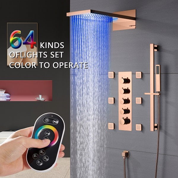 Cascada Capri 9"x22” Music LED Shower System - View 11