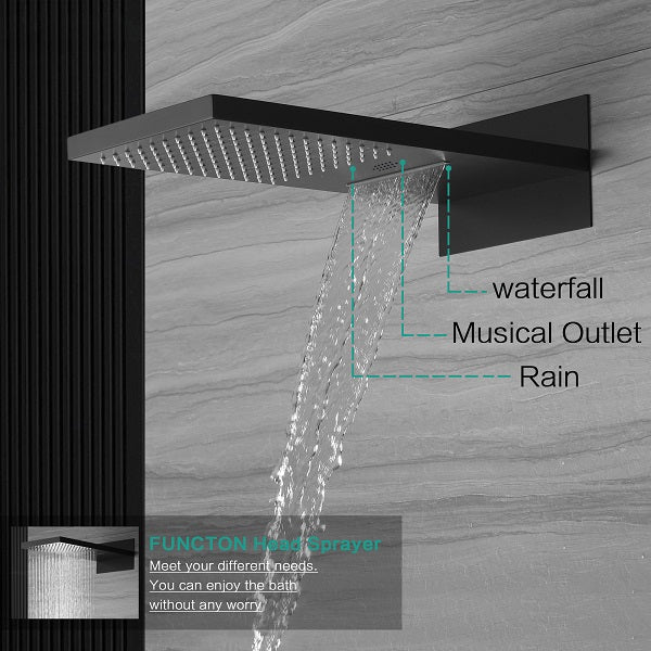 Cascada Showers Capri 9"x22” Music LED Shower System: The Ultimate Shower Experience - View 12