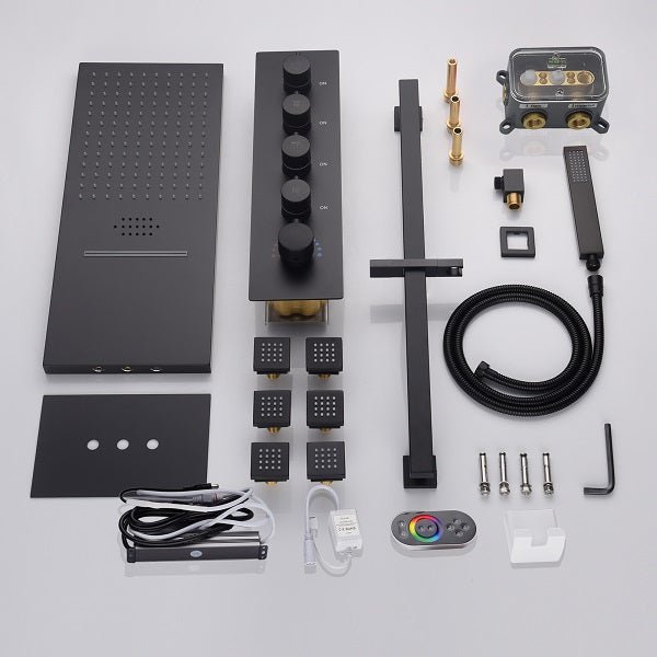 Cascada Showers Capri 9"x22” Music LED Shower System: The Ultimate Shower Experience - Close-Up