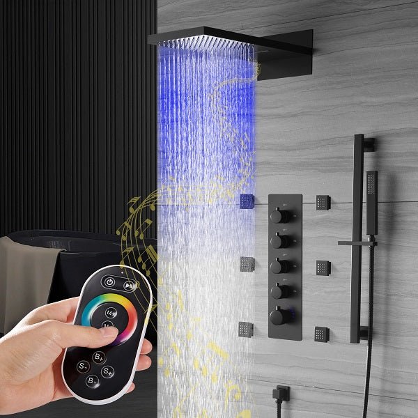 Cascada Showers Capri 9"x22” Music LED Shower System: The Ultimate Shower Experience - View 9