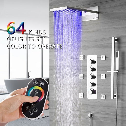 Cascada Capri 9"x22” Music LED Shower System: The Smart Way to Shower - Side View