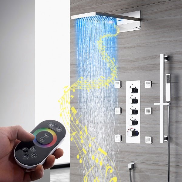 Cascada Capri 9"x22” Music LED Shower System: The Smart Way to Shower - Detail View