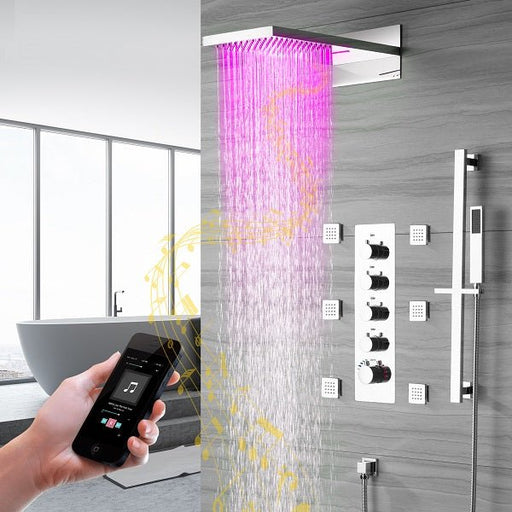 Cascada Capri 9"x22” Music LED Shower System: The Smart Way to Shower